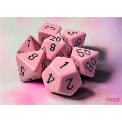 7 Polyhedral Dice Set Pastel Pink / Black - CHX25464
