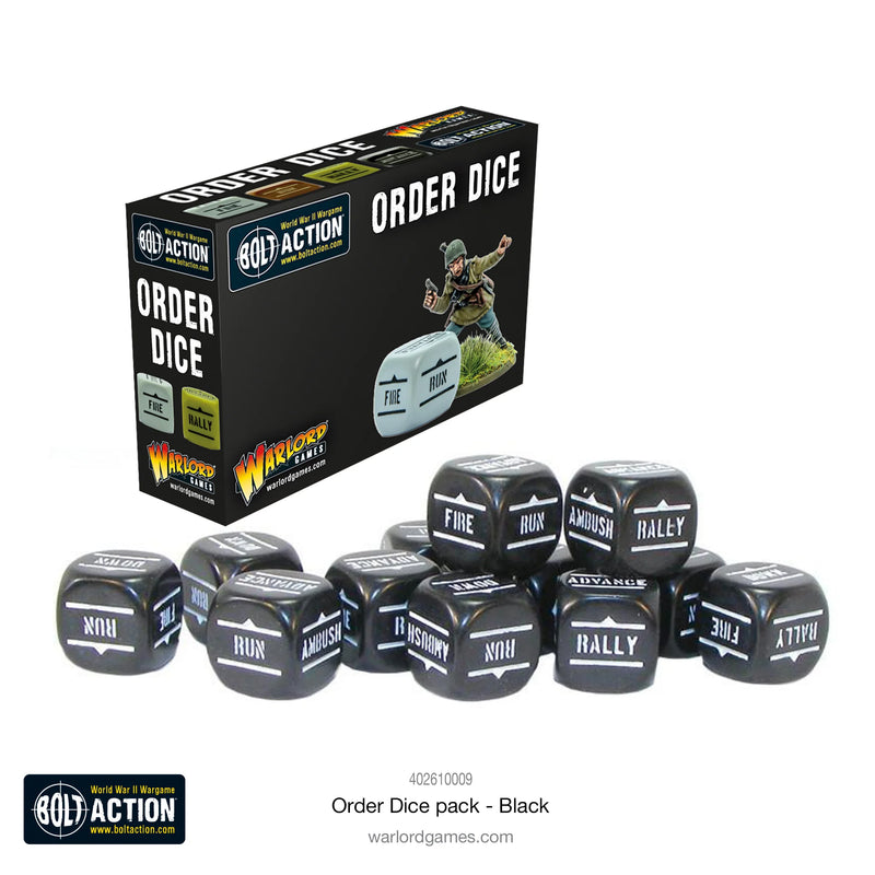 Bolt Action Order Dice Pack - Black ( 402616009 )