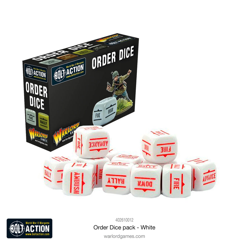 Bolt Action Order Dice Pack - White ( 402616012 )