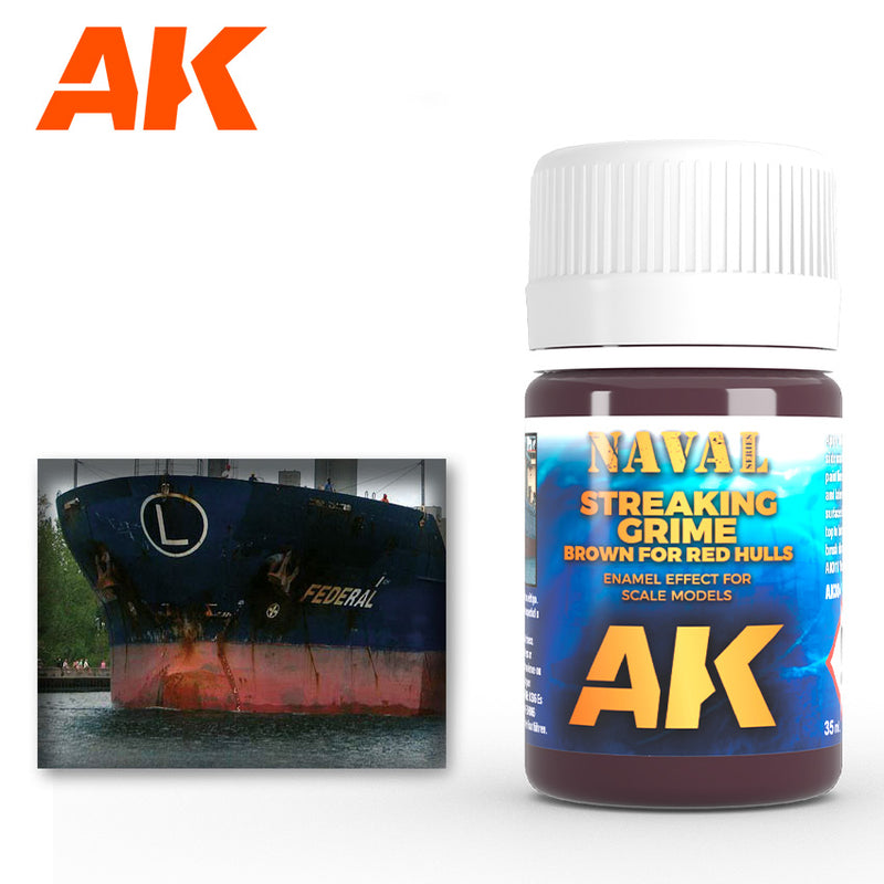 AK Enamel Effects: Brown Streaking Grime for Red Hulls (AK304)
