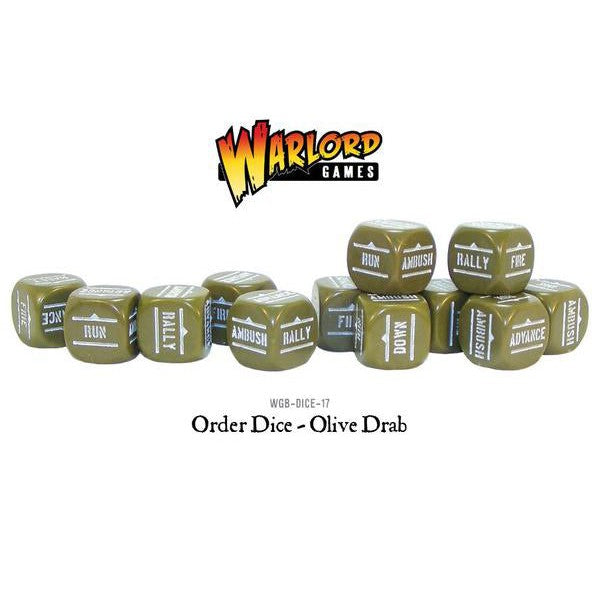 Bolt Action Orders Dice - Olive Drab ( Wgb-Dice-17 )