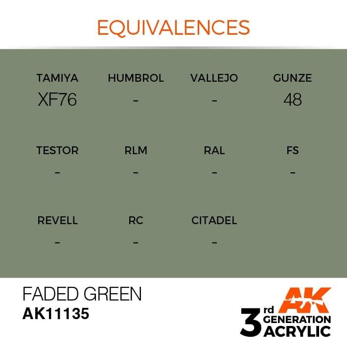 AK Acrylic 3G - Faded Green ( AK11135 )