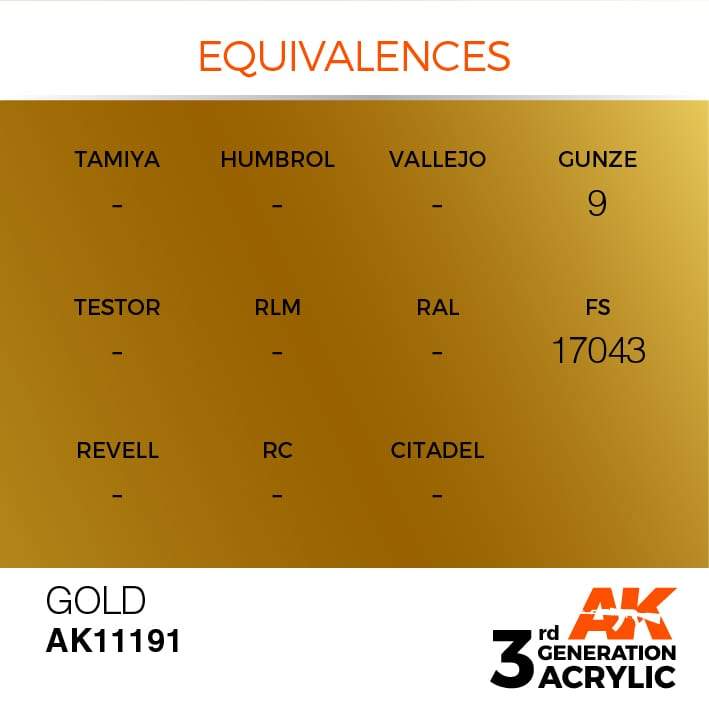AK Acrylic 3G Metallic - Gold ( AK11191 )