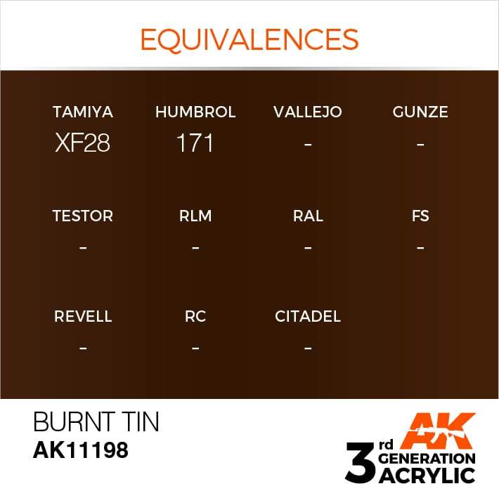 AK Acrylic 3G Metallic - Burnt Tin ( AK11198 )