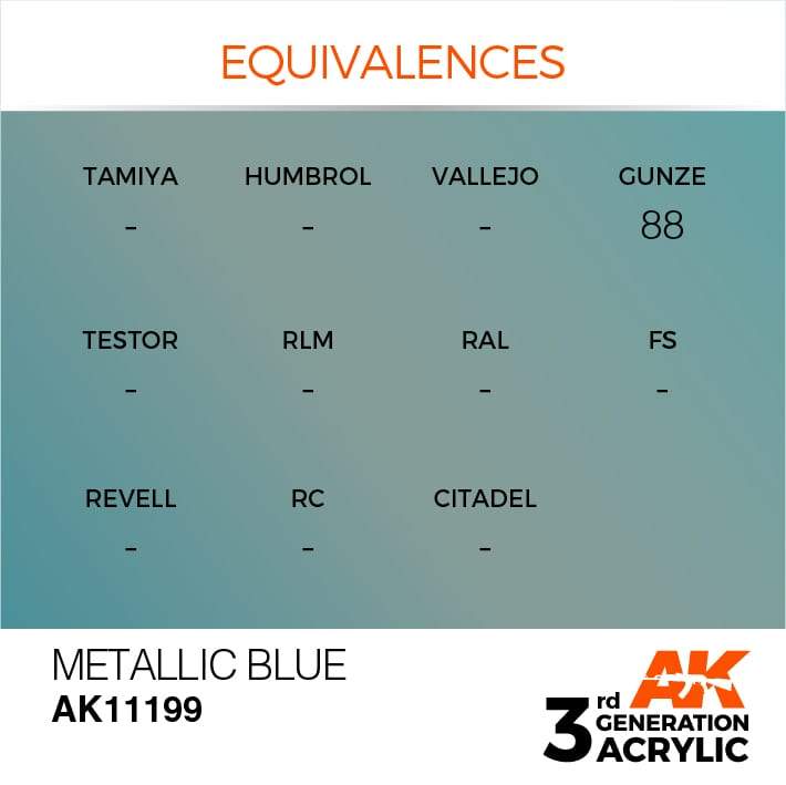AK Acrylic 3G Metallic - Metallic Blue ( AK11199 )