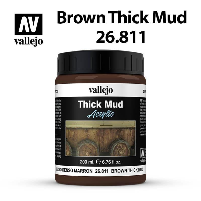 Vallejo Diorama Thick Mud - Brown Thick Mud 200ml - Val26811