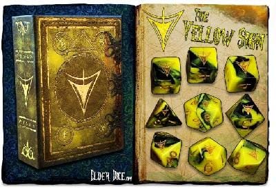 Elder Dice - 9 Polyhedral Dice Set The Yellow Sign of Hastur ( EDP-Y01 )
