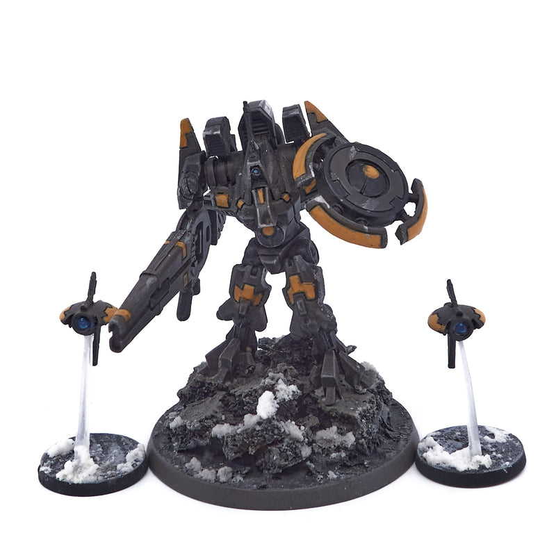 T'au Empire - Battlesuit Commander Shas'o R'alai with Drones (02907) - Used