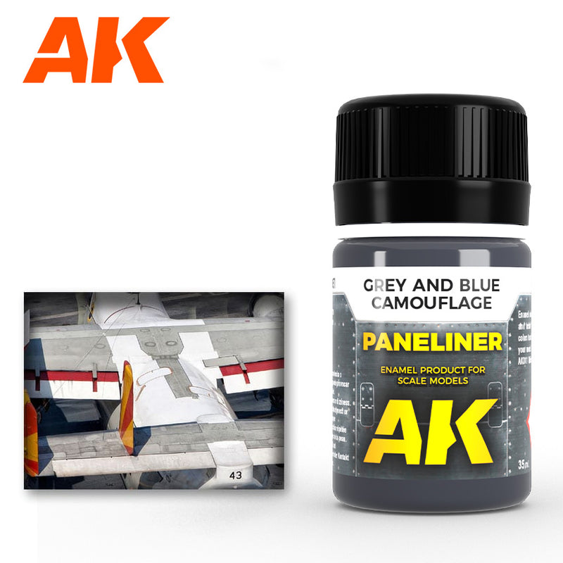 AK Enamel Paneliners : Grey & Blue Camouflage (AK2072)