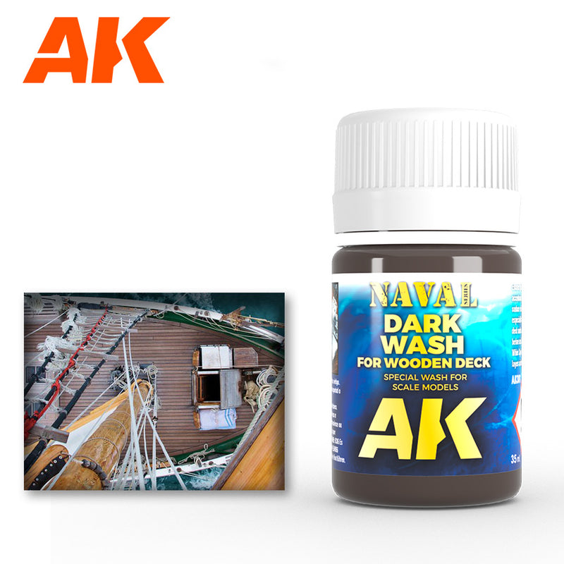 AK Enamel Wash - Dark Wash for Wooden Decks (AK301)