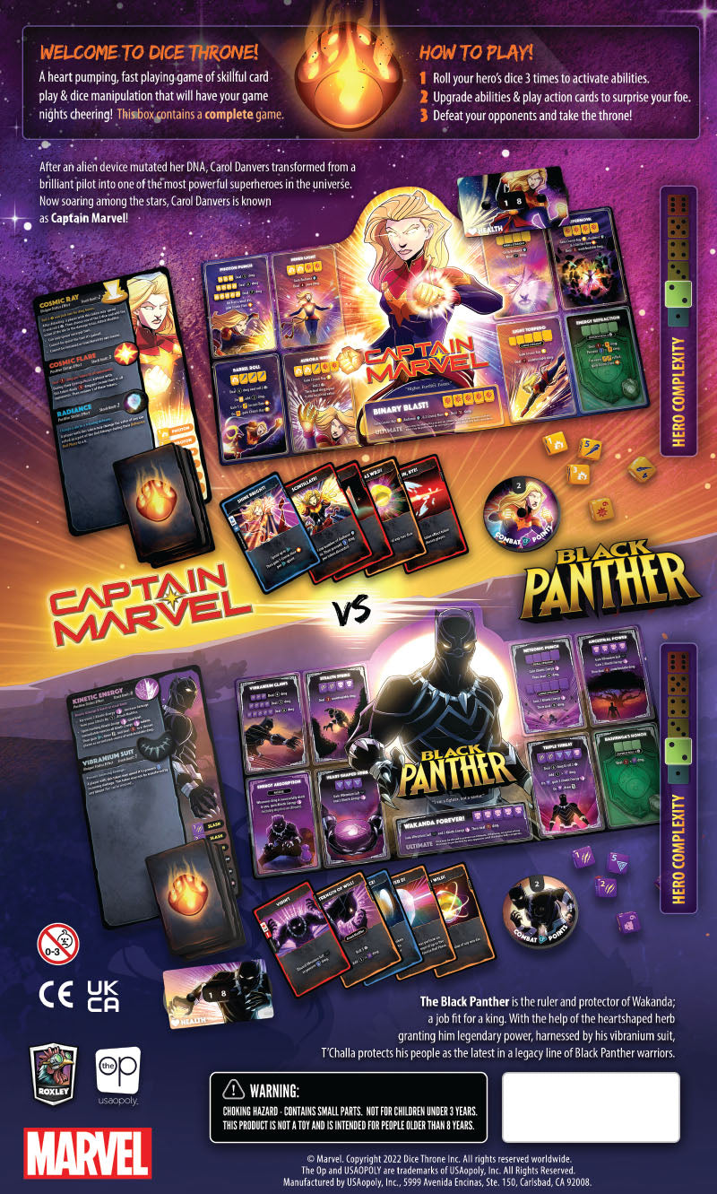 Dice Throne Marvel - Black Panther VS Captain Marvel