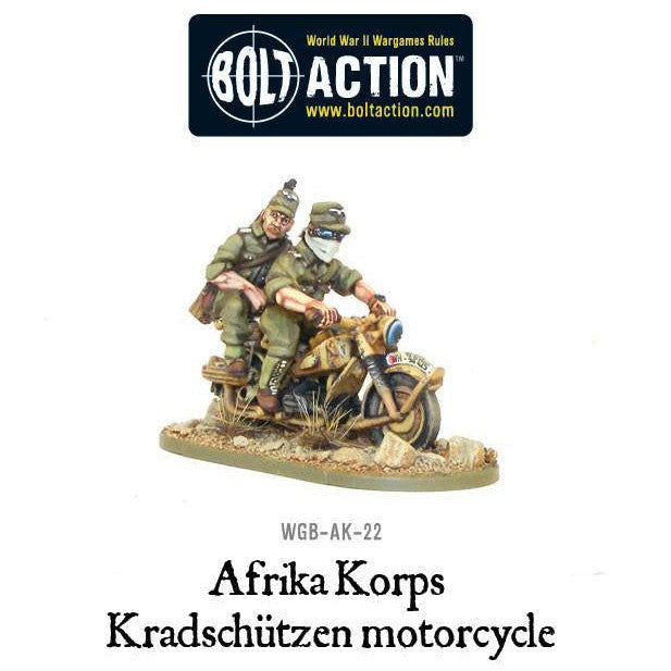 Bolt Action Afrika Korps Krad Schutzen Motorcycle ( WGB-AK-22 )