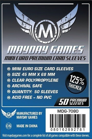 Mayday Games Premium Mini Euro 45mm x 68mm 50 ct