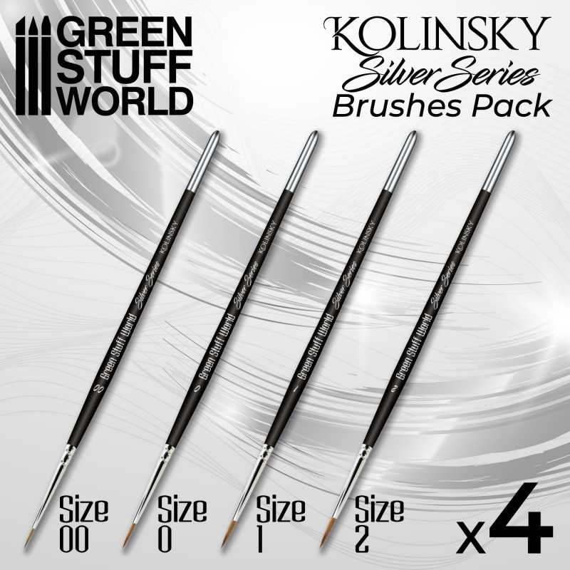 GSW Brushes - Silver Series Kolinsky Brush Set