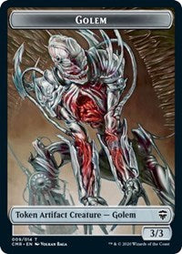 Golem // Rock Double-sided Token [Commander Legends]