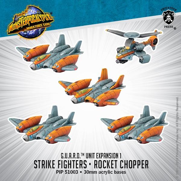 Monsterpocalypse: G.U.A.R.D. - Strike Fighters / Rocket Chopper - pip51003 - Used