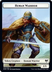 Human Warrior // Emblem - Tyvar Kell Double-sided Token [Kaldheim Tokens]