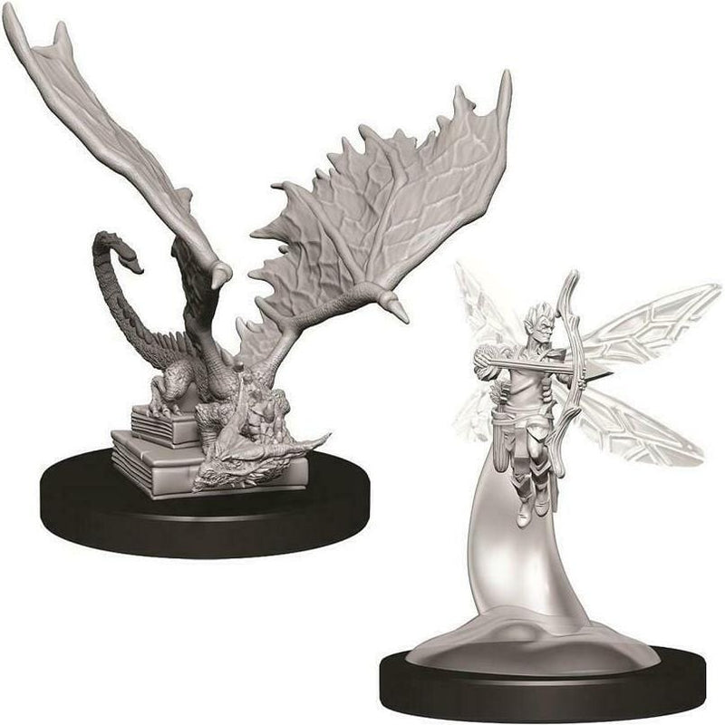D&D Unpainted Minis - Pseudodragon and sprite ( 73718 )