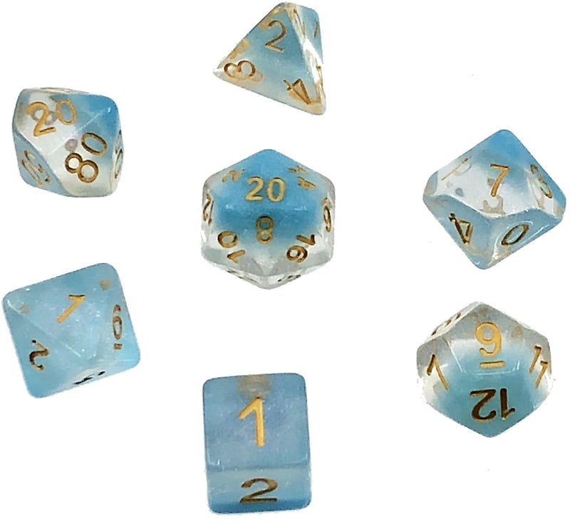 7 Polyhedral Abyss Dice Set Frozen - AD041