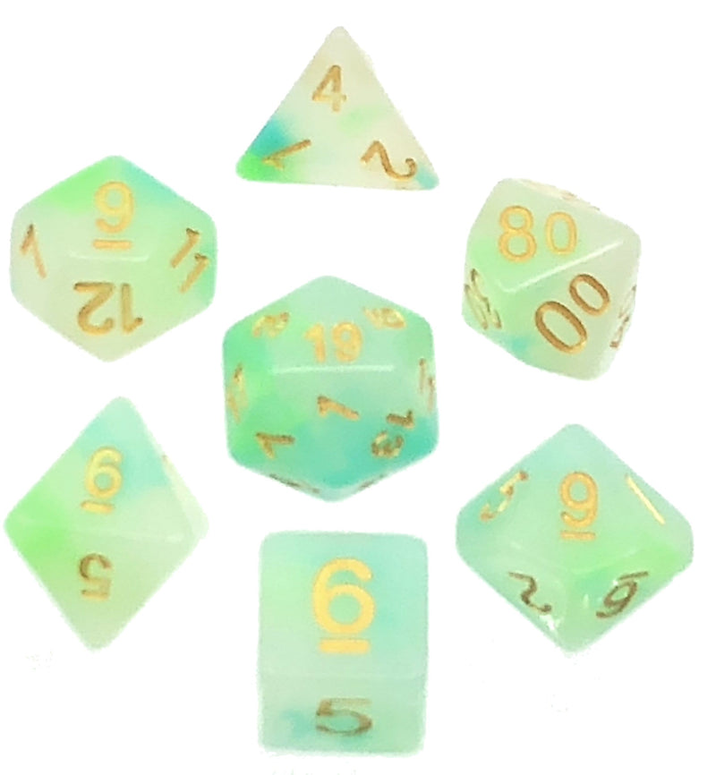 7 Polyhedral Abyss Dice Set Jade - AD045