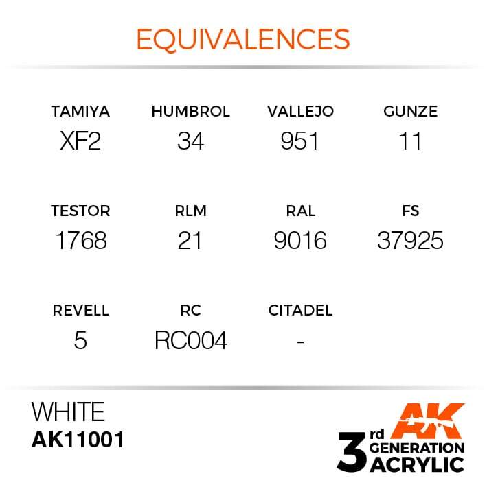AK Acrylic 3G Intense - White ( AK11001 )