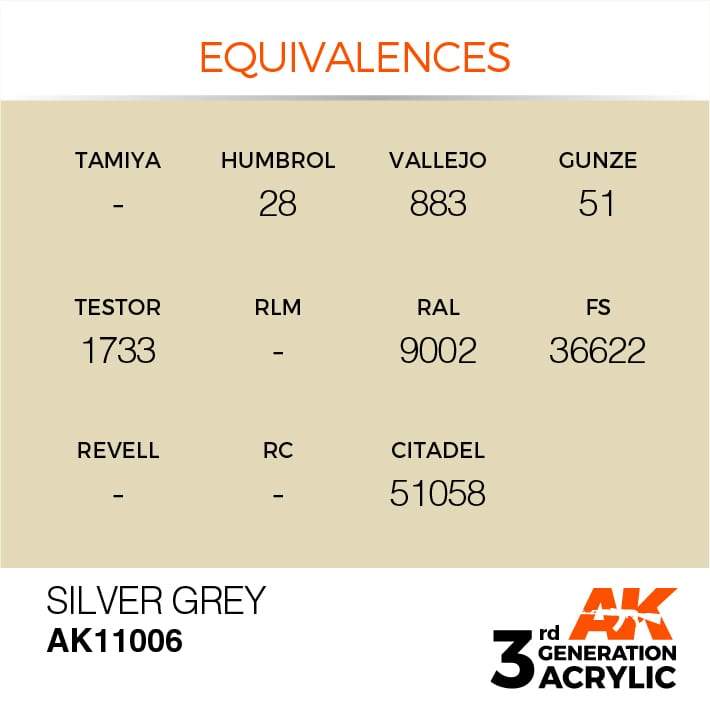 AK Acrylic 3G - Silver Grey ( AK11006 )