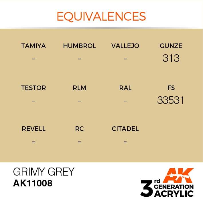 AK Acrylic 3G - Grimy Grey ( AK11008 )