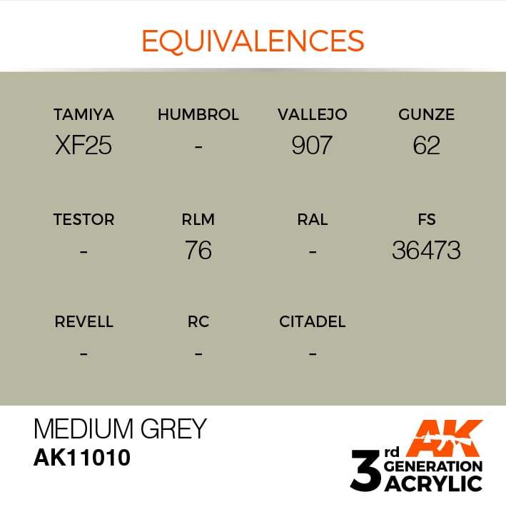 AK Acrylic 3G - Medium Grey ( AK11010 )