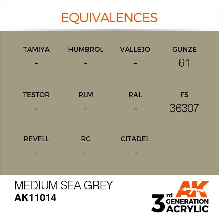 AK Acrylic 3G - Medium Sea Grey ( AK11014 )