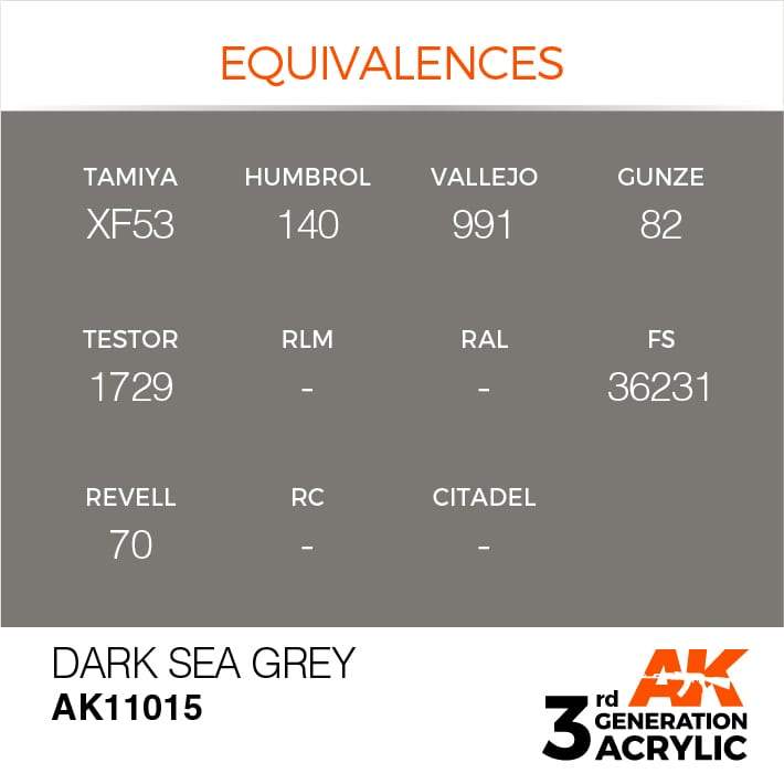 AK Acrylic 3G - Dark Sea Grey ( AK11015 )