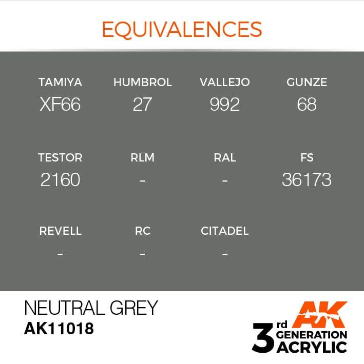 AK Acrylic 3G - Neutral Grey ( AK11018 )