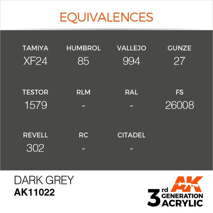AK Acrylic 3G - Dark Grey ( AK11022 )