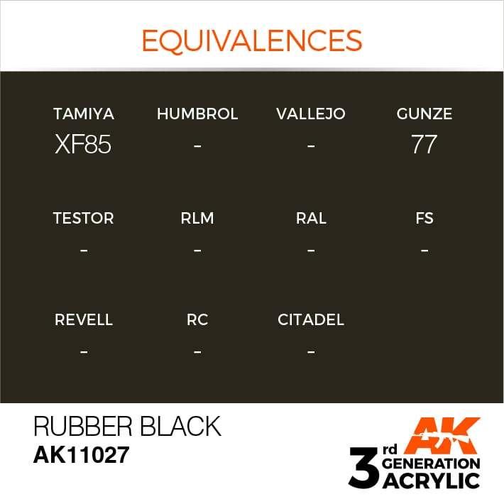AK Acrylic 3G - Rubber Black ( AK11027 )
