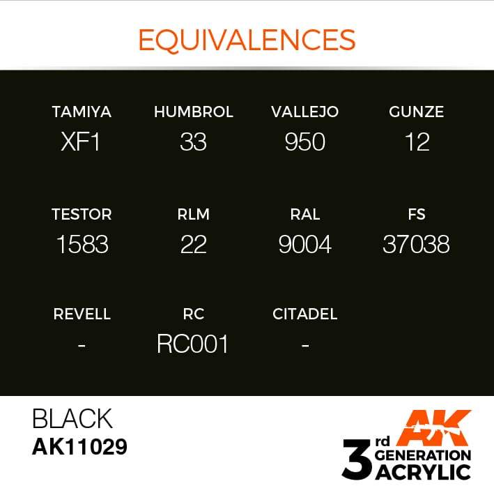 AK Acrylic 3G Intense - Black ( AK11029 )