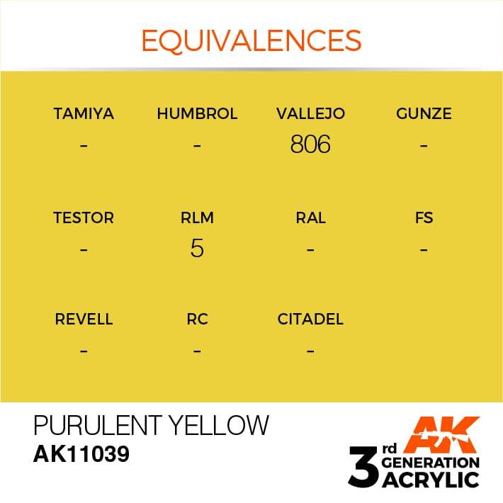 AK Acrylic 3G - Purulent Yellow ( AK11039 )