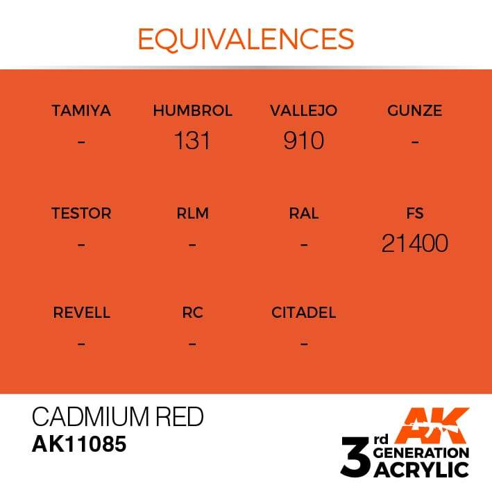 AK Acrylic 3G - Cadmium Red ( AK11085 )