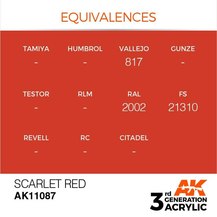 AK Acrylic 3G - Scarlet Red ( AK11087 )