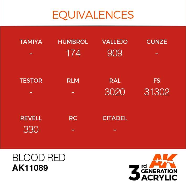 AK Acrylic 3G - Blood Red ( AK11089 )