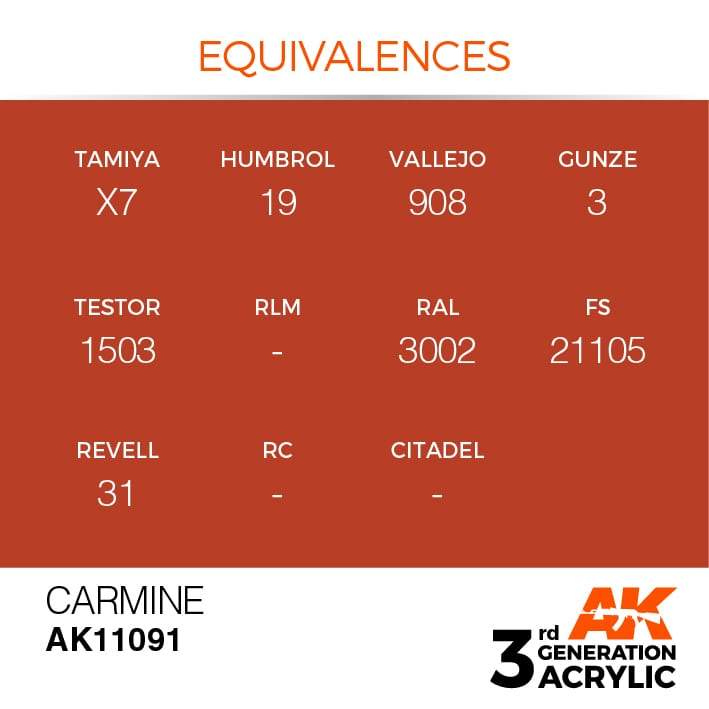 AK Acrylic 3G - Carmine ( AK11091 )