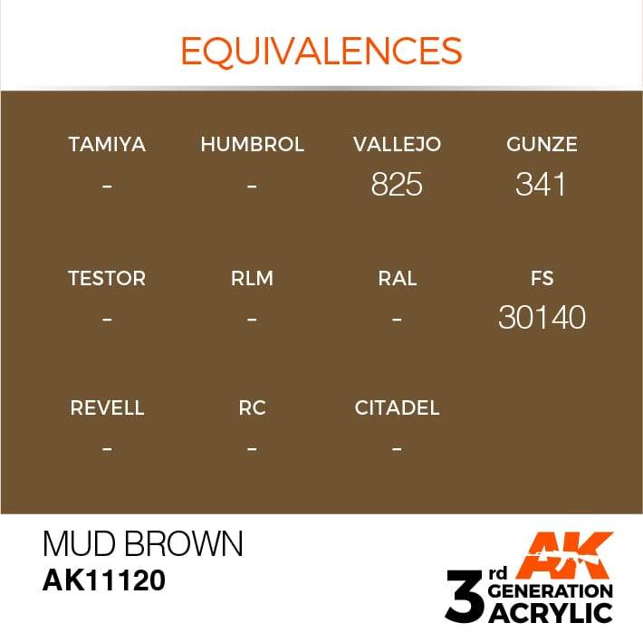AK Acrylic 3G - Mud Brown ( AK11120 )