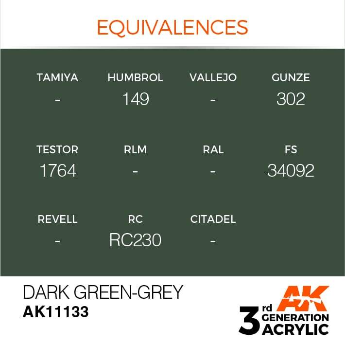 AK Acrylic 3G - Dark Green-Grey ( AK11133 )
