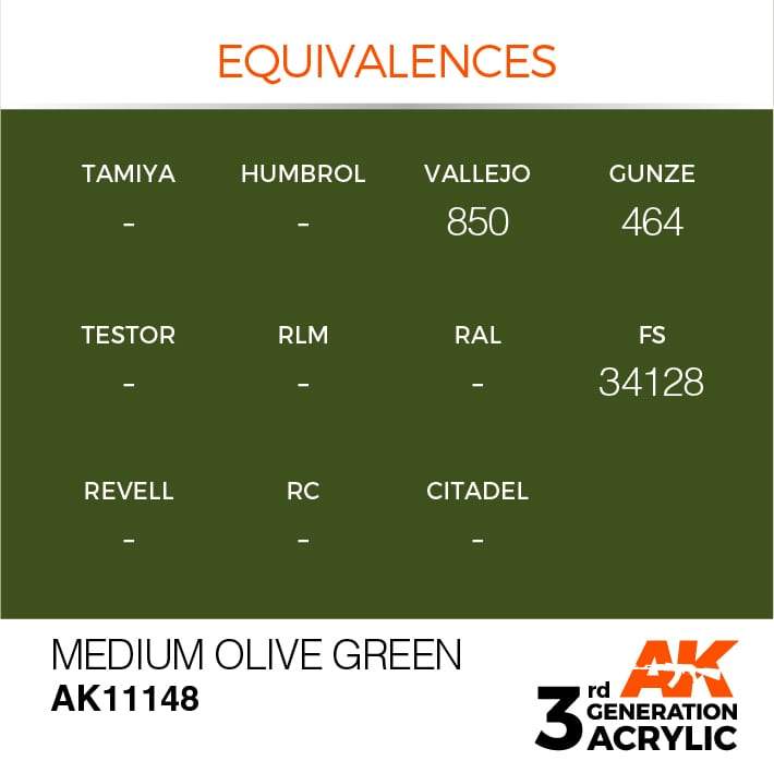 AK Acrylic 3G - Medium Olive Green ( AK11148 )