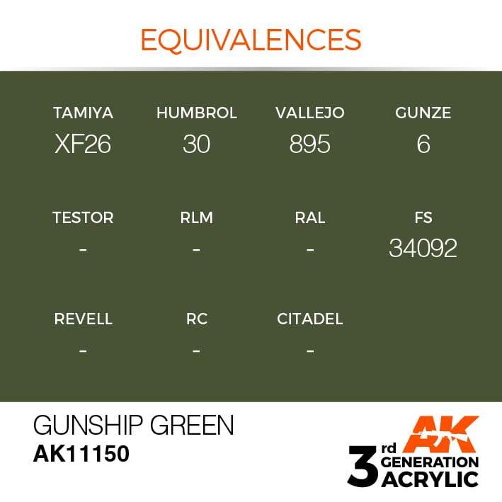 AK Acrylic 3G - Gunship Green ( AK11150 )