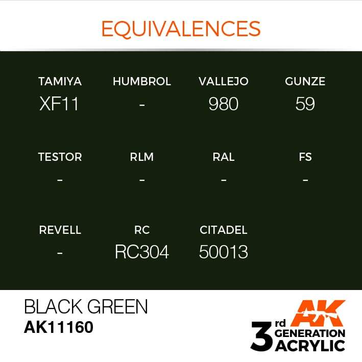 AK Acrylic 3G - Black Green ( AK11160 )