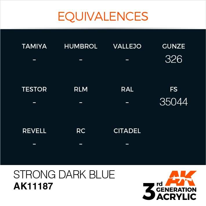 AK Acrylic 3G - Strong Dark Blue ( AK11187 )