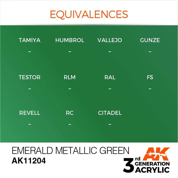AK Acrylic 3G Metallic - Emerald Metallic Green ( AK11204 )