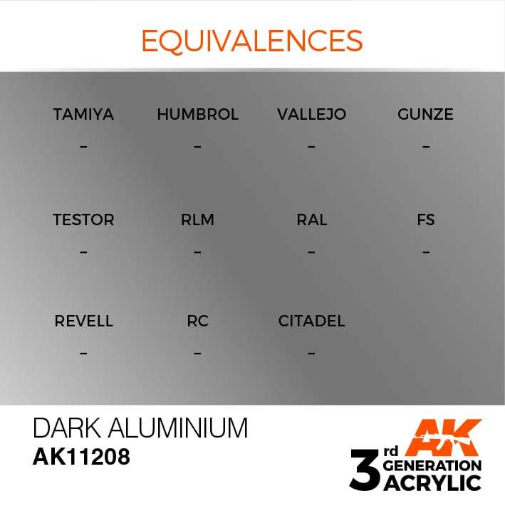 AK Acrylic 3G Metallic - Dark Aluminium ( AK11208 )