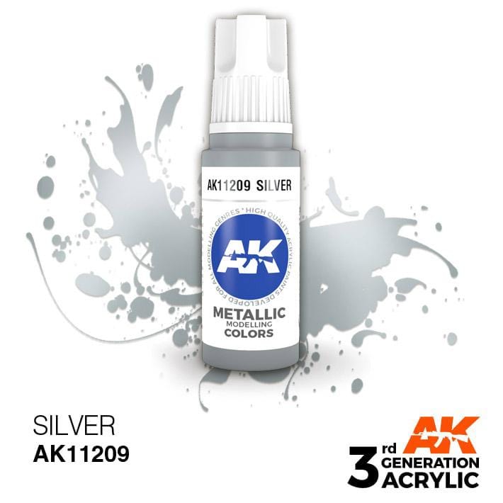 AK Acrylic 3G Metallic - Silver ( AK11209 )