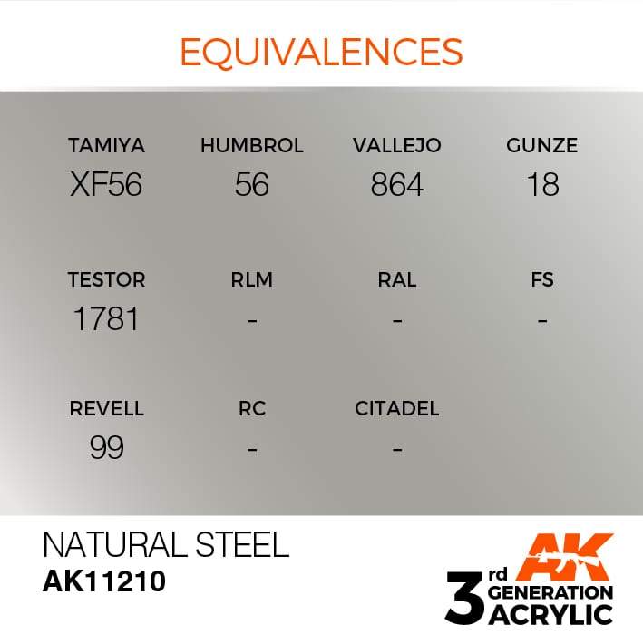 AK Acrylic 3G Metallic - Natural Steel ( AK11210 )