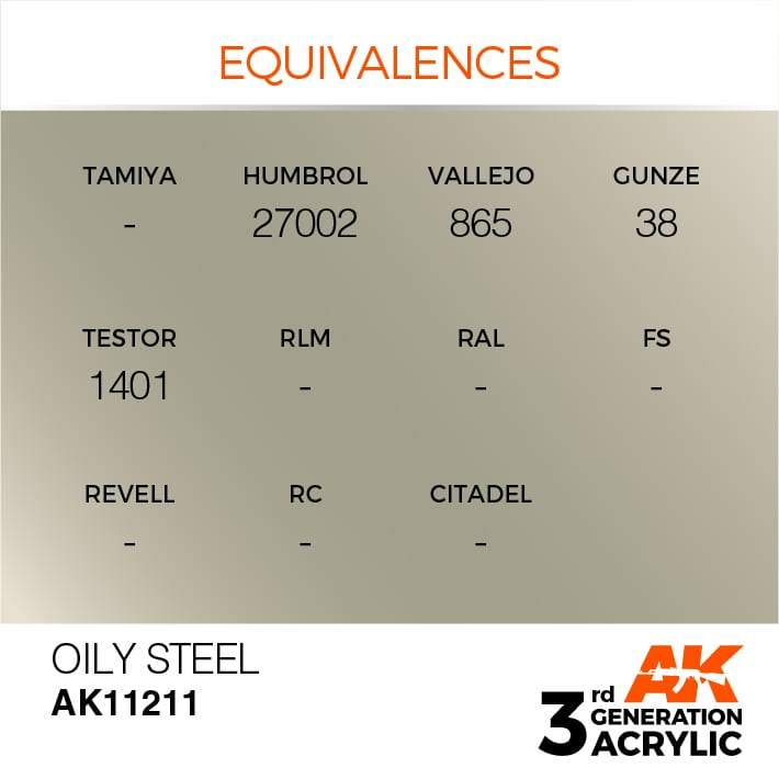 AK Acrylic 3G Metallic - Oily Steel ( AK11211 )